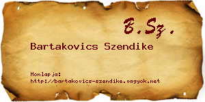 Bartakovics Szendike névjegykártya